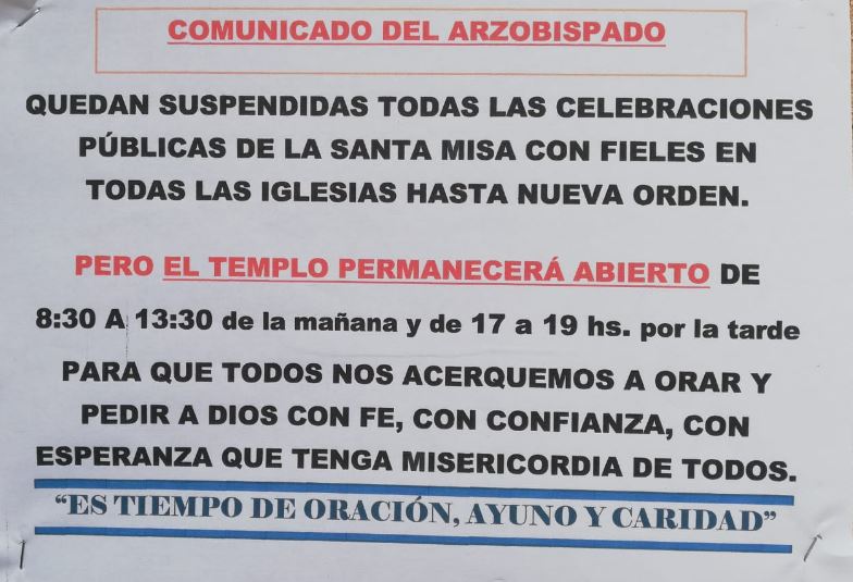 Comunicado del Arzobispado 