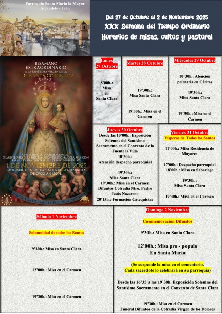 Programacin Semanal XXX Tiempo ordinario