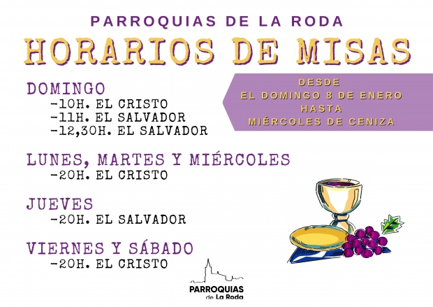 Horarios de Misa (Tiempo Ordinario)