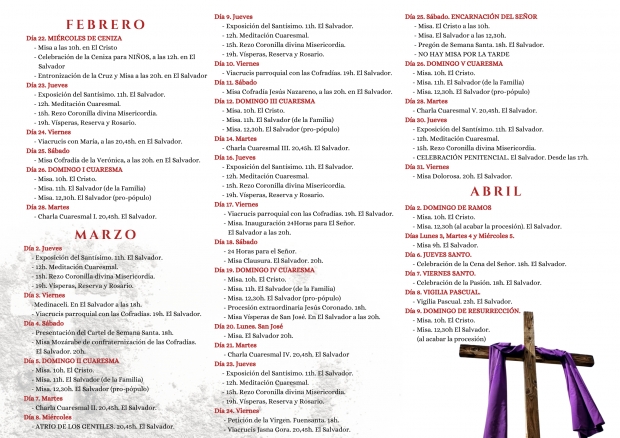 Horarios de Cuaresma