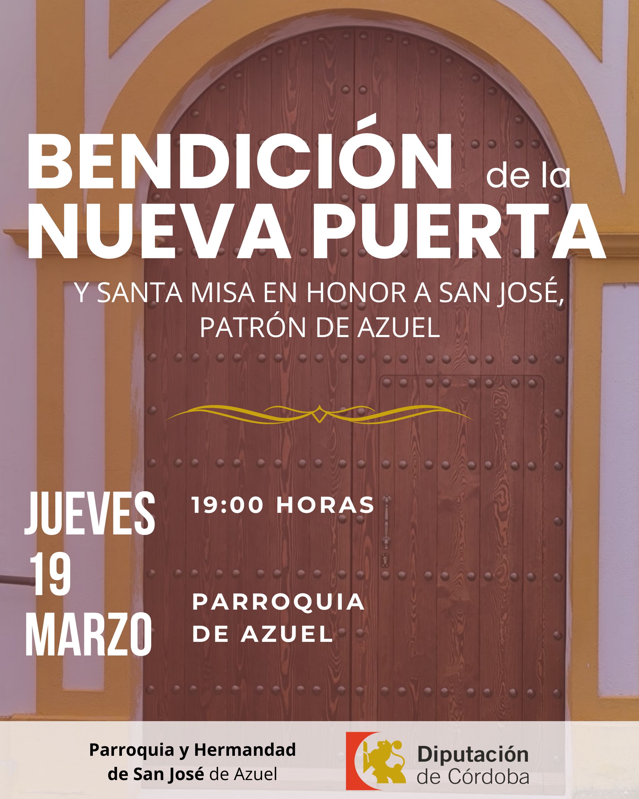 La Parroquia de San Jos� de Azuel bendecir� su nueva puerta el pr�ximo 19 de marzo, festividad de su patr�n