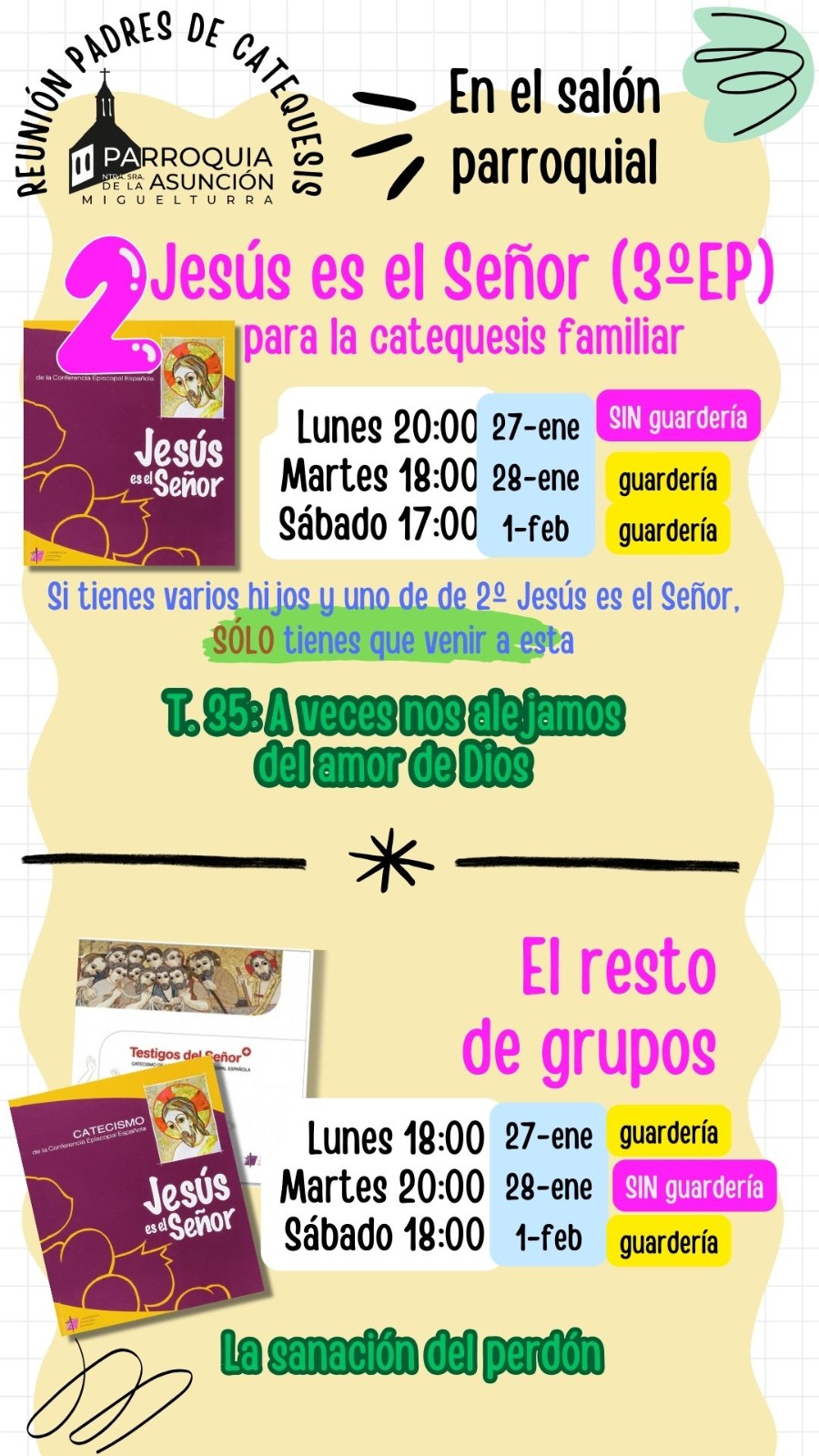Nueva ronda de reuniones de padres de catequesis 
