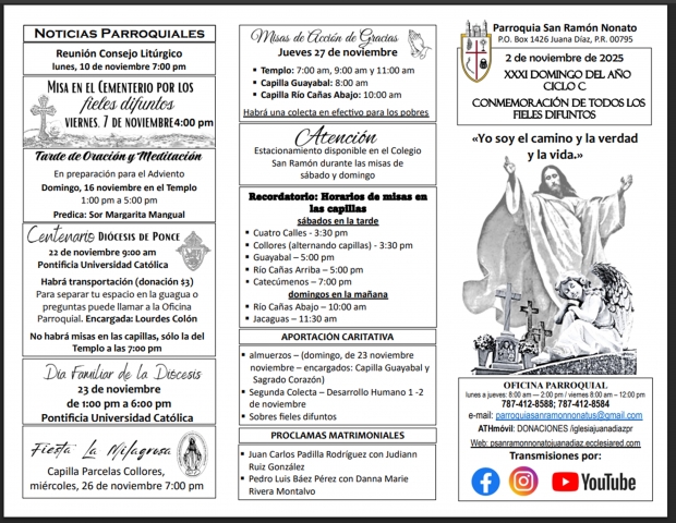 HOJA PARROQUIAL DEL 2 DE NOVIEMBRE 2025