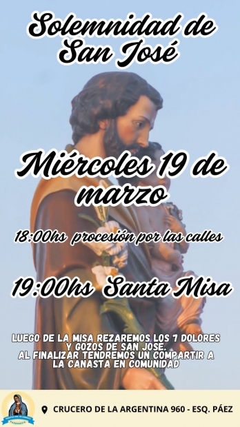 ESTE MIERCOLES CELEBRAMOS DA DE SAN JOSE