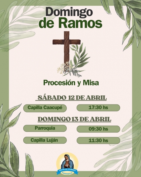 HORARIOS DE DOMINGO DE RAMOS