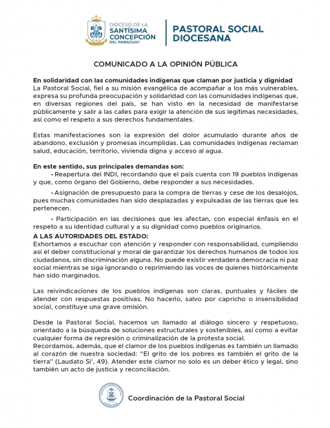COMUNICADO A LA OPININ PBLICA