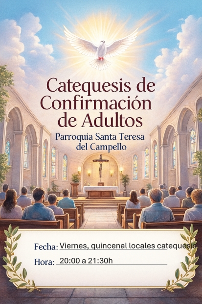 CONFIRMACION DE ADULTOS EN LA PARROQUIA. INSCRIPCION POR FORMULARIO