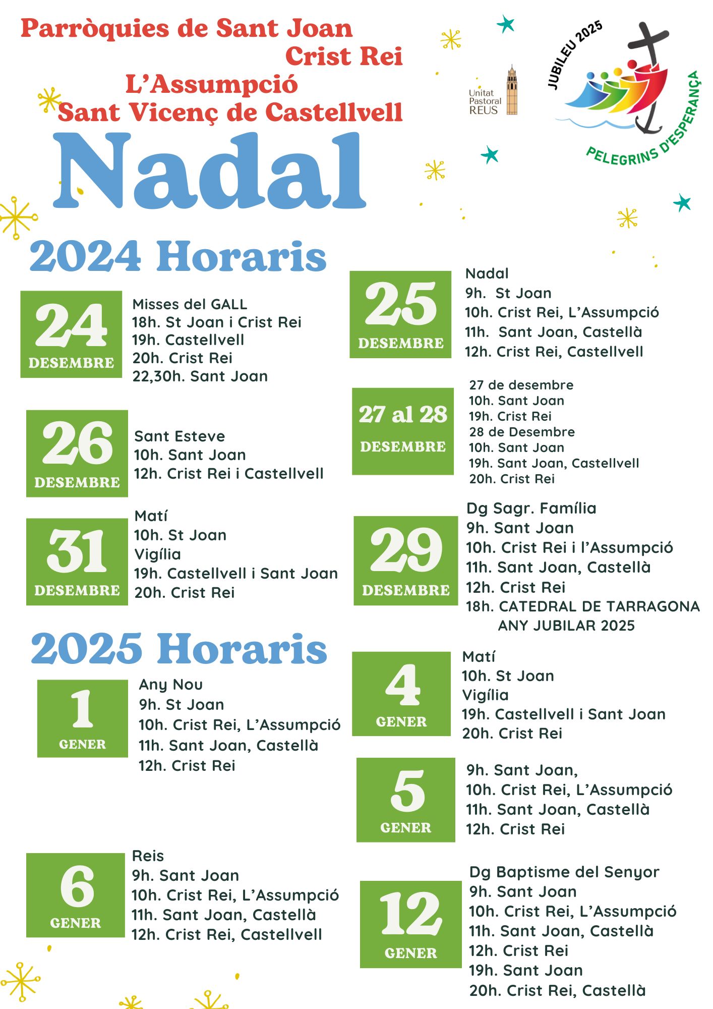 HORARIS DE NADAL