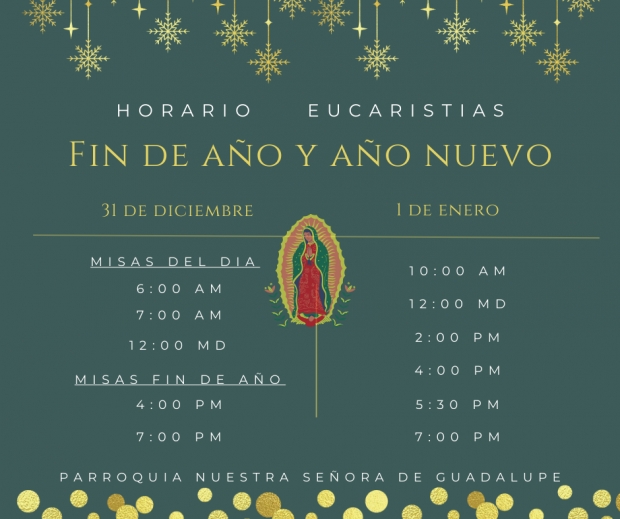 Horario Misas de Fin de A�o y A�o Nuevo