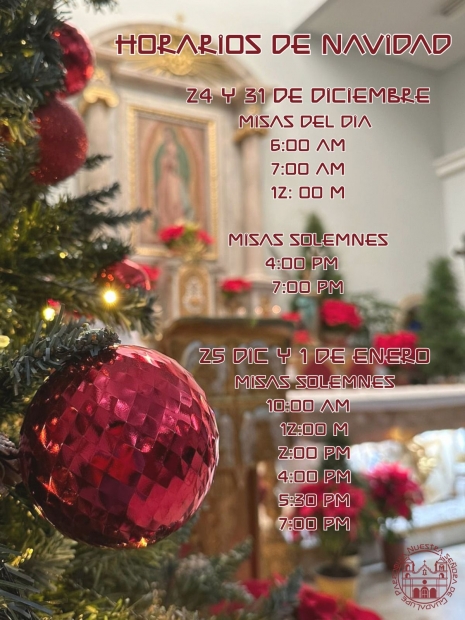 Horario Misas de Navidad y A�o Nuevo