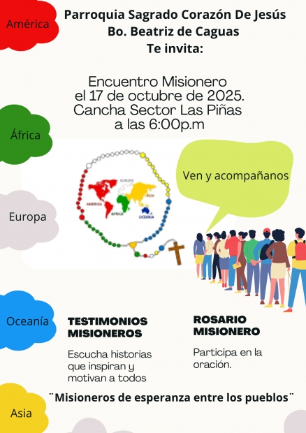 Encuentro Misionero el 17 de octubre de 2025 en la Cancha Sector Las Pias, a las 6:00 p.m.