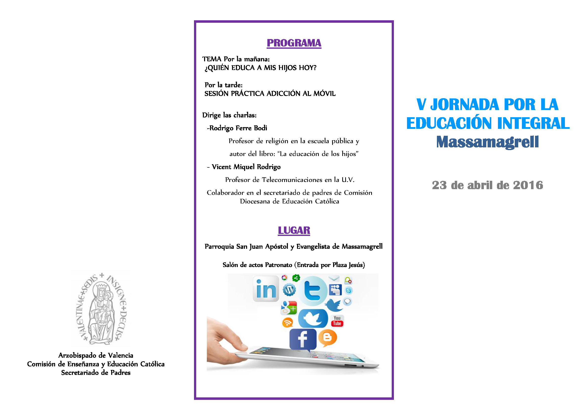 23 de abril - V Jornada por la Educacin Integral