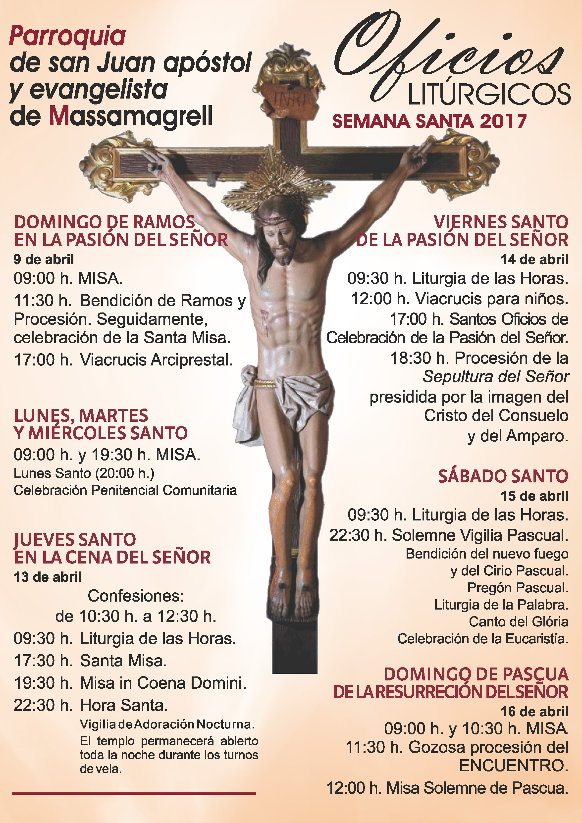 HORARIOS SEMANA SANTA 2017