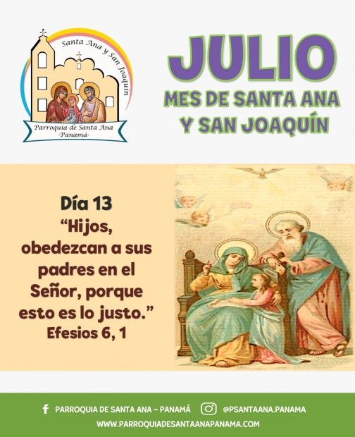 De la mano de  Santa Ana y San Joaqun. Da 13.