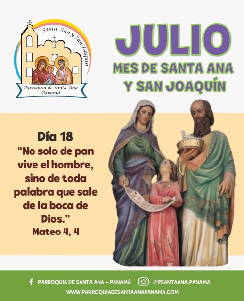De la mano de  Santa Ana y San Joaqun. Da 18.