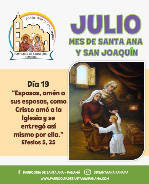De la mano de  Santa Ana y San Joaqun. Da 19.