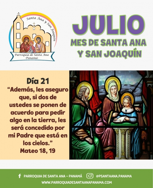 De la mano de  Santa Ana y San Joaqun. Da 21.