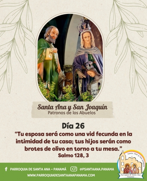 De la mano de  Santa Ana y San Joaqun. Da 26.