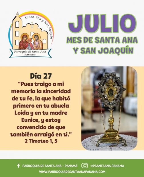 De la mano de  Santa Ana y San Joaqun. Da 27.