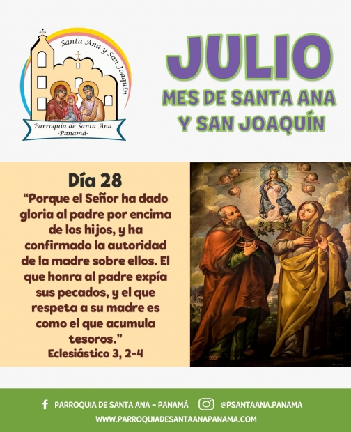 De la mano de  Santa Ana y San Joaqun. Da 28.