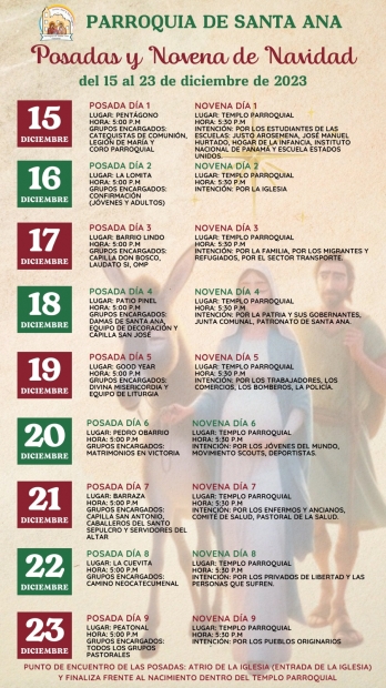 PROGRAMA GENERAL DE LAS POSADAS Y NOVENA DE NAVIDAD 2023