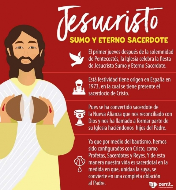 Fiesta Jesucristo, Sumo y Eterno Sacerdote. Jueves de la séptima semana del tiempo ordinario.