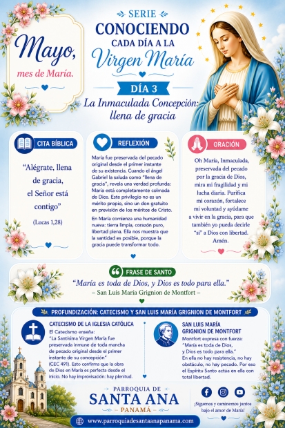 D�a 3: La Inmaculada Concepci�n: llena de gracia