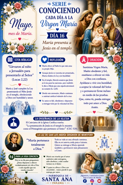 D�a 16: Mar�a presenta a Jes�s en el templo  
