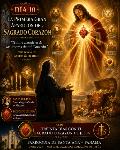 D�a 10: La primera gran aparici�n del Sagrado Coraz�n  Jes�s revela los tesoros de su Coraz�n  