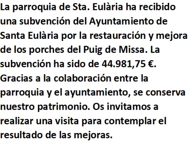 Mejoras porches Puig de Missa