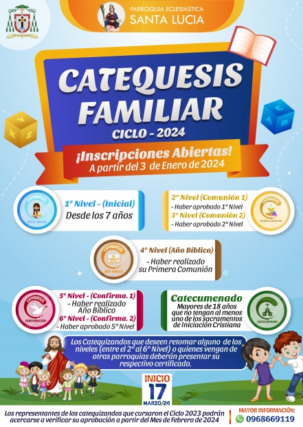 INSCRIPCIONES DE CATEQUESIS FAMILIAR 2024