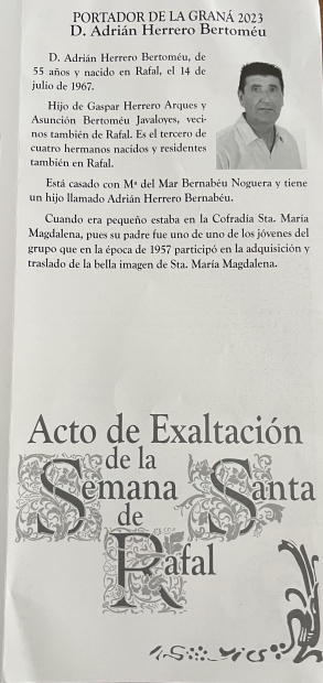 ACTO DE EXALTACIÓN DE LA SEMANA SANTA 2023