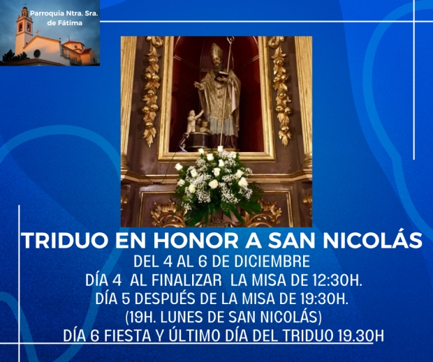 Triduo en honor a San Nicolás