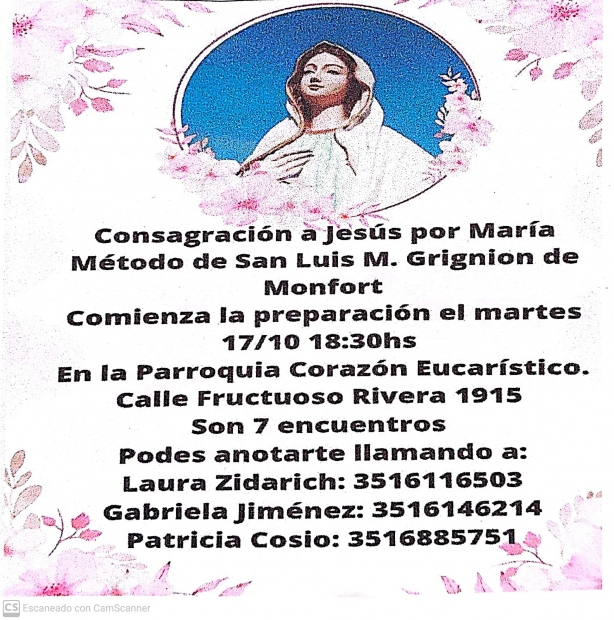 Maana, 17 de octubre, comienza Consagracin a Jess por Mara