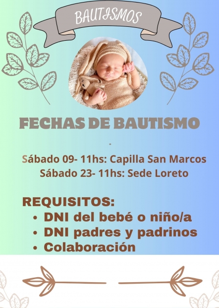 Fechas de bautismos para noviembre