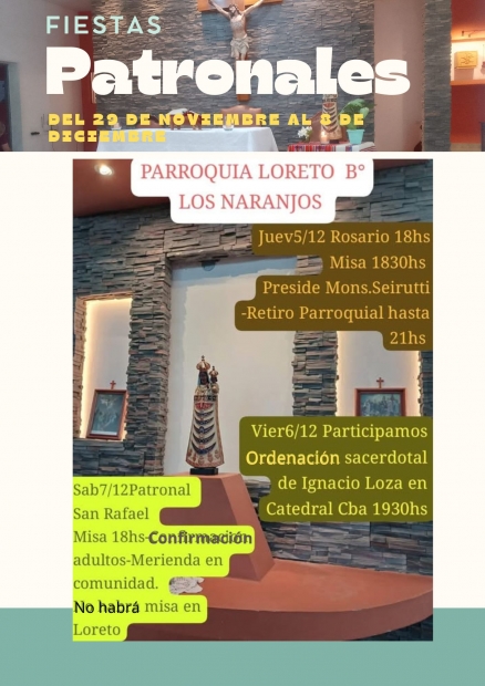 Sbado 7 de diciembre: patronal en San Rafael