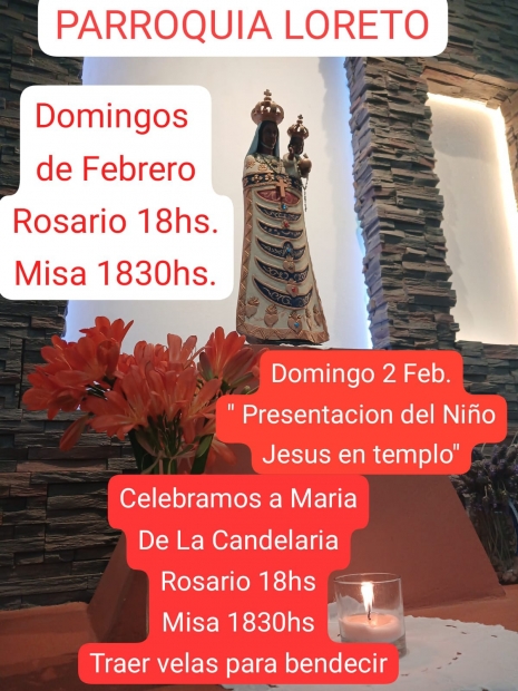 Misa de la Candelaria y novedades de febrero