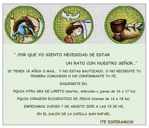SACRAMENTOS INICIALES PARA MAYORES DE EDAD