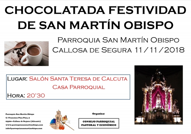 CHOCOLATADA FESTIVIDAD SAN MART�N OBISPO 2018