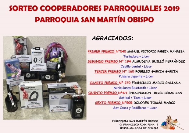 SORTEO COOPERADORES PARROQUIALES 2019