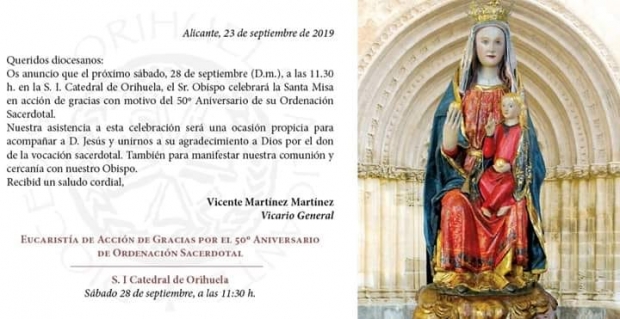 Aniversario Bodas de Oro Sacerdotales de nuestro Obispo D. Jess Murgui