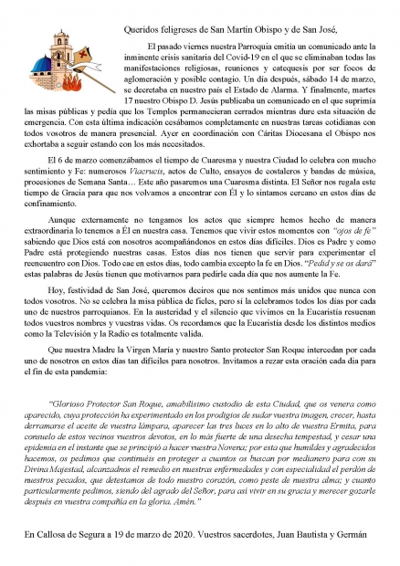 Carta a la feligres�a
