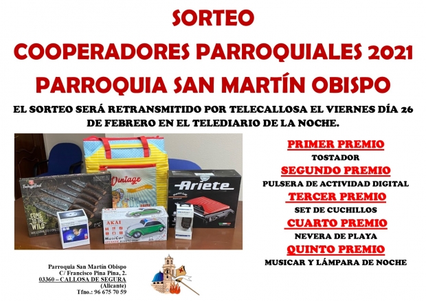 SORTEO COOPERADORES PARROQUIALES 2021