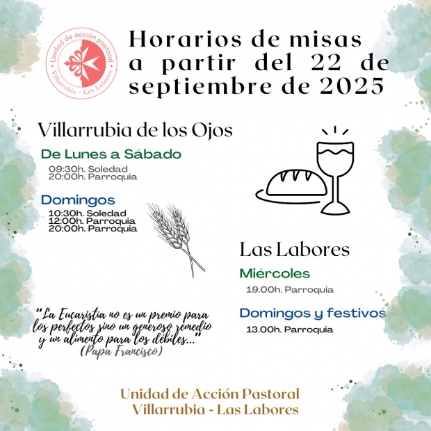 Nuevo horario de misas