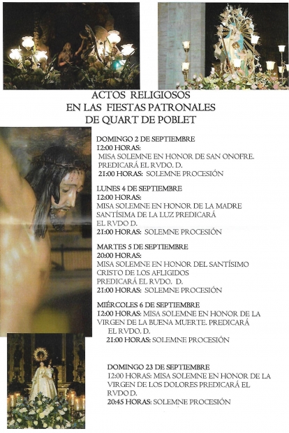 FESTES MAJORS PATRONALS I POPULARS. Setembre 2018