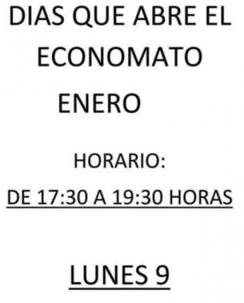 APERTURA ECONOMATO INTERPARROQUIAL