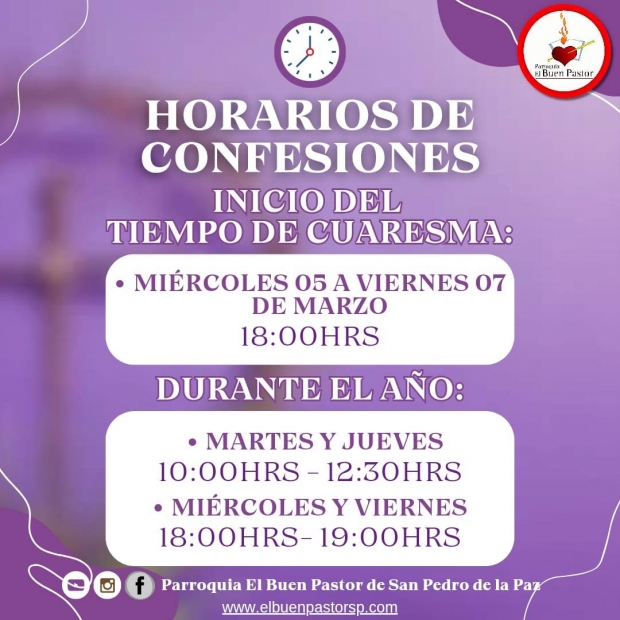 HORARIO DE CONFESIONES