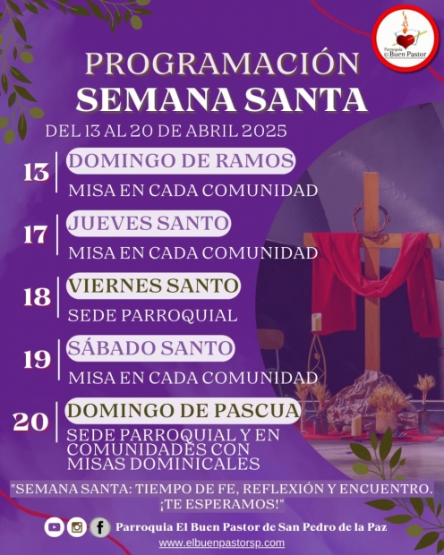 PROGRAMACION SEMANA SANTA 2025